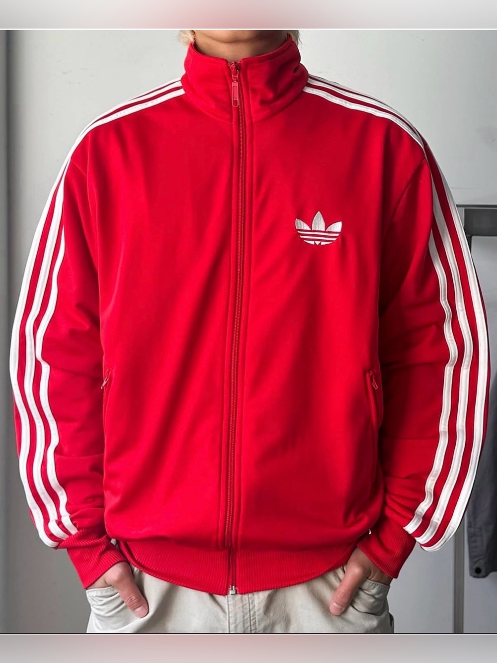 adidas  [S-XL] Men’s Firebird Track Jacket -Better Scarlet/White IJ7060 / KD8307